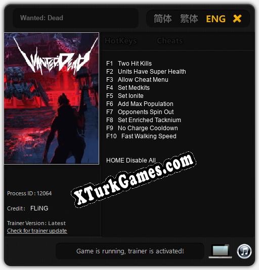 İçin Trainer’ı Çıktı Wanted: Dead [v1.0.1]