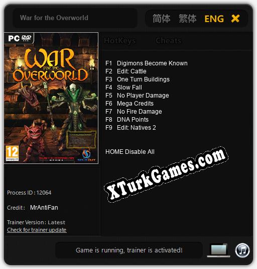 War for the Overworld: Cheats, Trainer +9 [MrAntiFan]