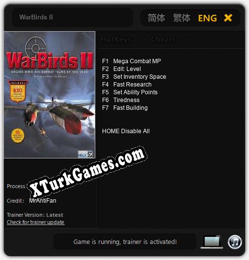 WarBirds II: Trainer +7 [v1.2]