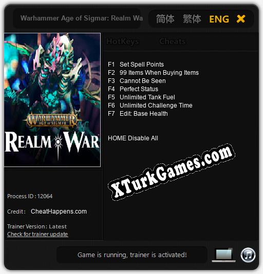 İçin Trainer’ı Çıktı Warhammer Age of Sigmar: Realm War [v1.0.6]