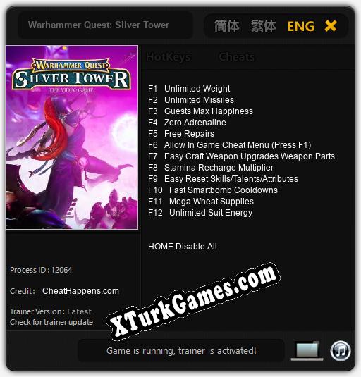 Warhammer Quest: Silver Tower: Trainer’ı (V1.0.82)