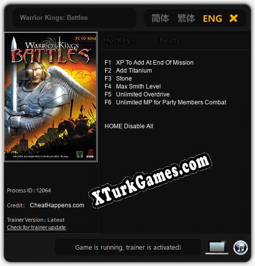 İçin Trainer’ı Çıktı Warrior Kings: Battles [v1.0.2]