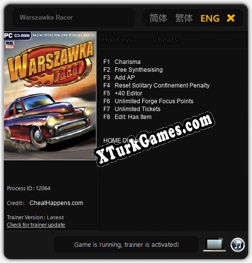 Warszawka Racer: Trainer’ı (V1.0.56)