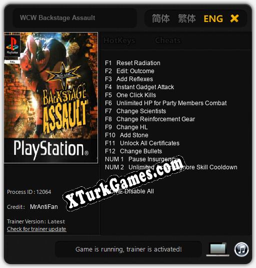 WCW Backstage Assault: Trainer’ı (V1.0.70)