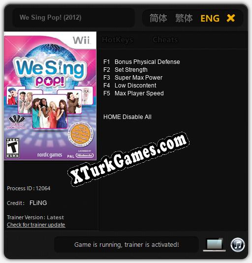 İçin Trainer’ı Çıktı We Sing Pop! (2012) [v1.0.2]