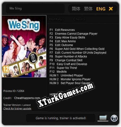 We Sing: Cheats, Trainer +15 [CheatHappens.com]