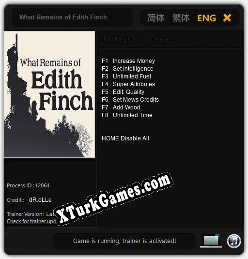 What Remains of Edith Finch: Trainer’ı (V1.0.67)