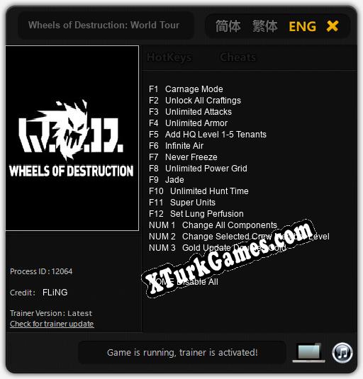 Wheels of Destruction: World Tour: Trainer’ı (V1.0.17)