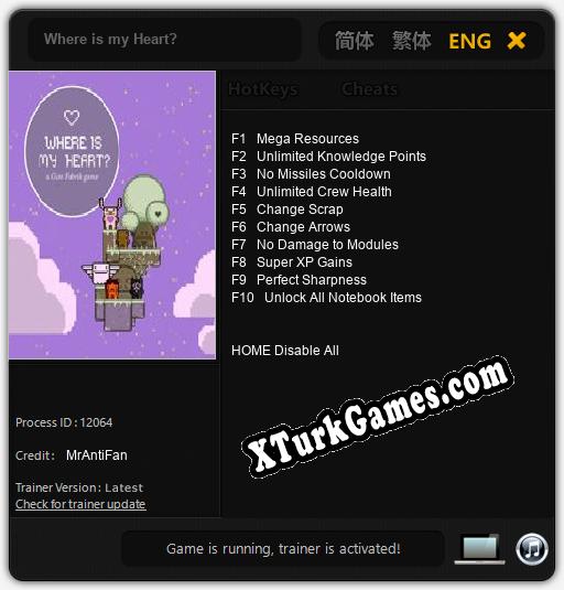 İçin Trainer’ı Çıktı Where is my Heart? [v1.0.2]