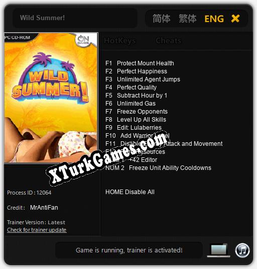 İçin Trainer’ı Çıktı Wild Summer! [v1.0.9]