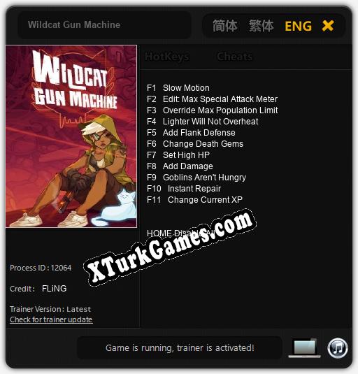 İçin Trainer’ı Çıktı Wildcat Gun Machine [v1.0.6]