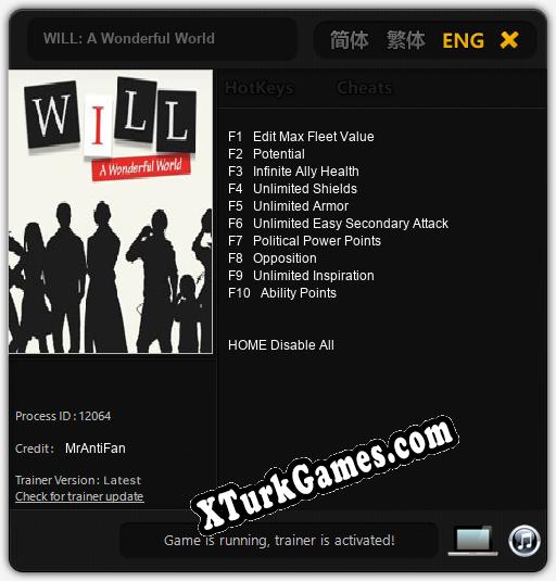 İçin Trainer’ı Çıktı WILL: A Wonderful World [v1.0.3]