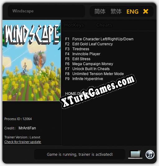 İçin Trainer’ı Çıktı Windscape [v1.0.9]