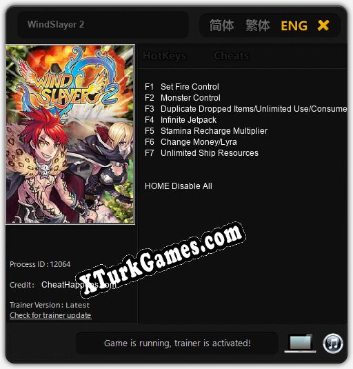 WindSlayer 2: Cheats, Trainer +7 [CheatHappens.com]