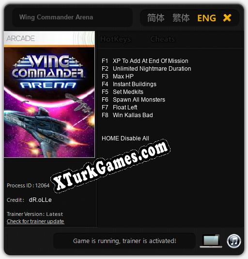 Wing Commander Arena: Cheats, Trainer +8 [dR.oLLe]