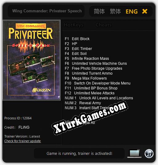 Wing Commander: Privateer Speech Pack: Trainer’ı (V1.0.99)