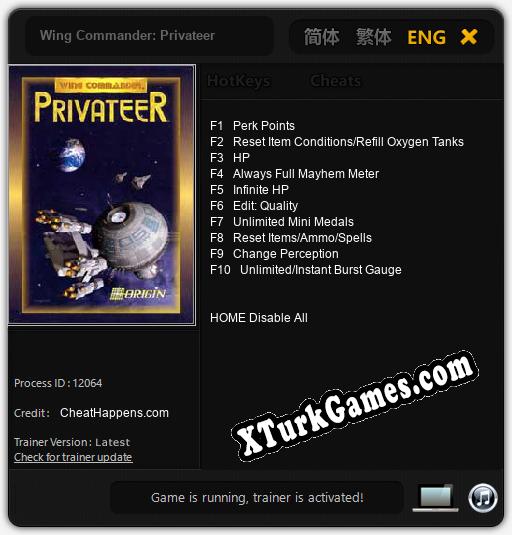 Wing Commander: Privateer: Trainer +10 [v1.7]