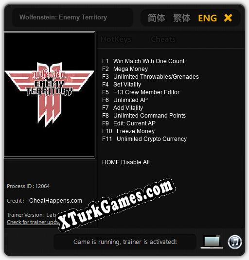 Wolfenstein: Enemy Territory: Trainer’ı (V1.0.93)
