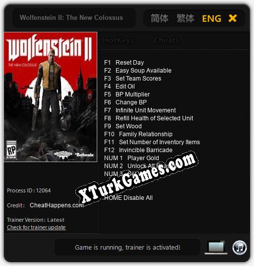 Wolfenstein II: The New Colossus: Trainer’ı (V1.0.93)