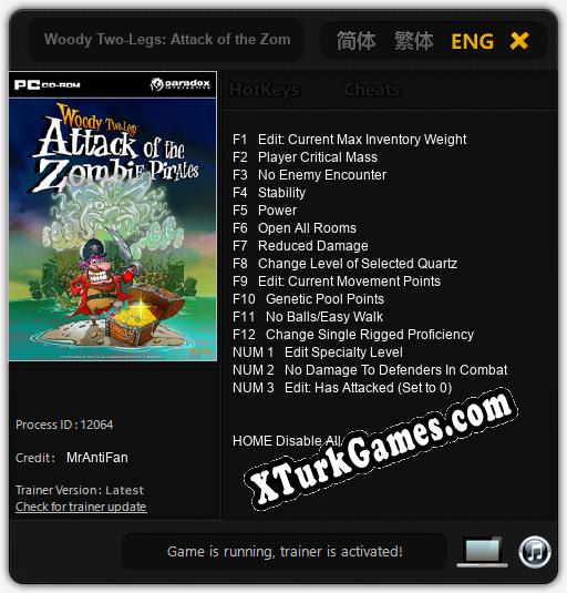 İçin Trainer’ı Çıktı Woody Two-Legs: Attack of the Zombie Pirates [v1.0.9]
