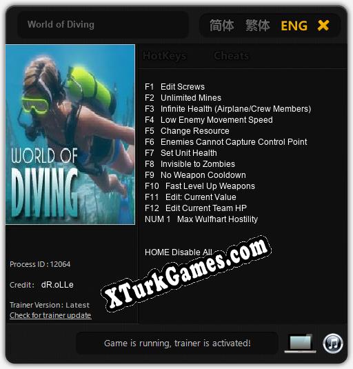 World of Diving: Trainer +13 [v1.9]