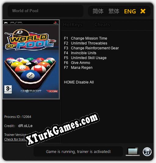 İçin Trainer’ı Çıktı World of Pool [v1.0.7]