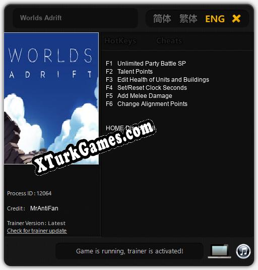 İçin Trainer’ı Çıktı Worlds Adrift [v1.0.3]