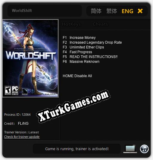 WorldShift: Trainer’ı (V1.0.90)