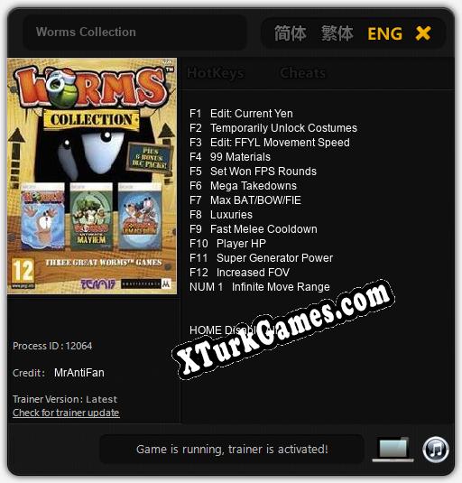İçin Trainer’ı Çıktı Worms Collection [v1.0.2]