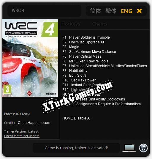 İçin Trainer’ı Çıktı WRC 4 [v1.0.5]