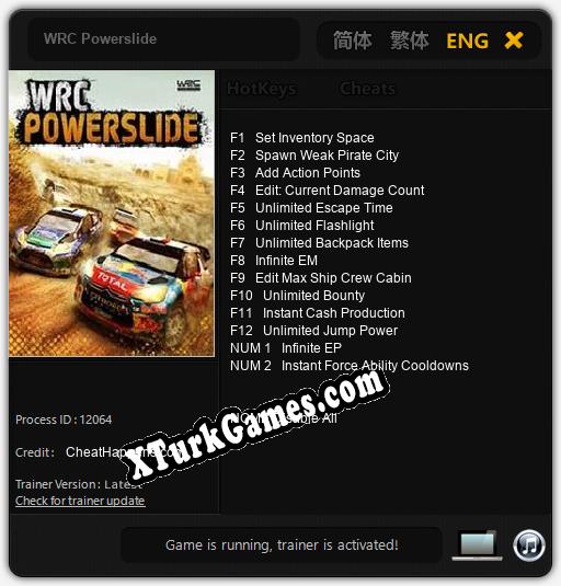 İçin Trainer’ı Çıktı WRC Powerslide [v1.0.6]