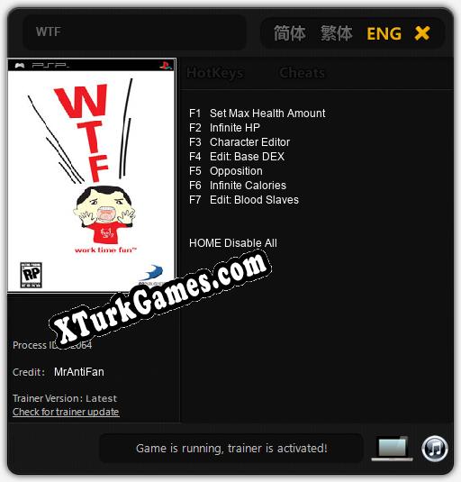 İçin Trainer’ı Çıktı WTF [v1.0.9]