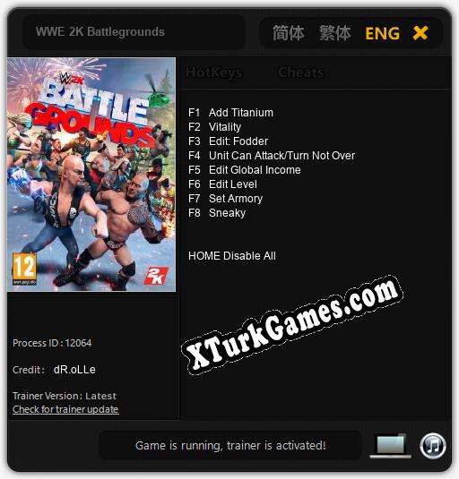 WWE 2K Battlegrounds: Cheats, Trainer +8 [dR.oLLe]