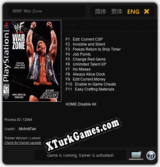 WWF War Zone: Cheats, Trainer +11 [MrAntiFan]