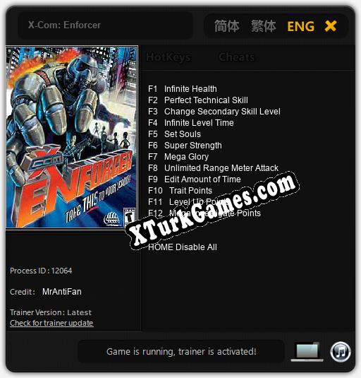 X-Com: Enforcer: Trainer’ı (V1.0.23)