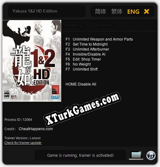 Yakuza 1&2 HD Edition: Cheats, Trainer +7 [CheatHappens.com]