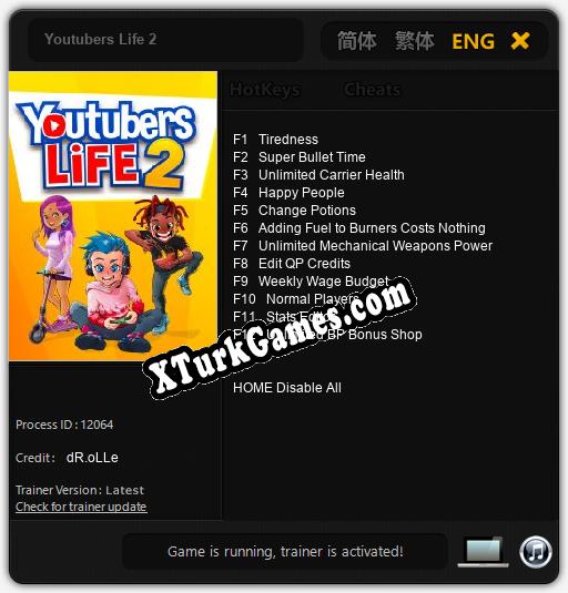 Youtubers Life 2: Trainer +12 [v1.3]
