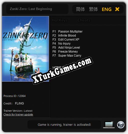 İçin Trainer’ı Çıktı Zanki Zero: Last Beginning [v1.0.1]