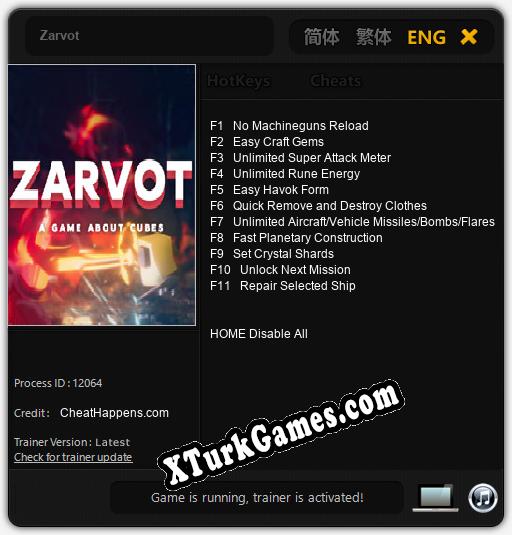 Zarvot: Cheats, Trainer +11 [CheatHappens.com]