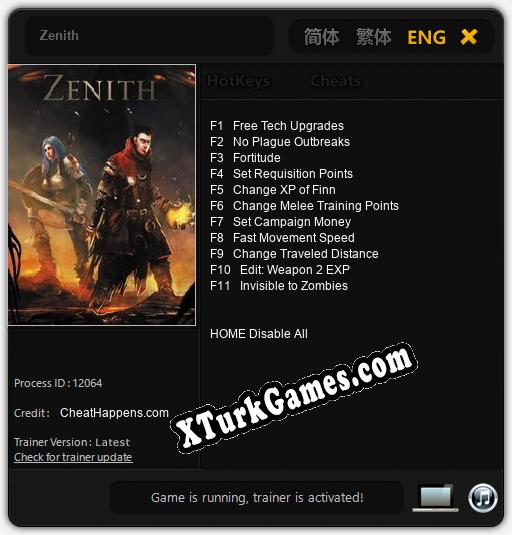 Zenith: Trainer +11 [v1.9]