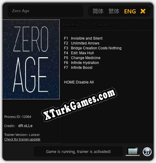 Zero Age: Trainer +7 [v1.2]