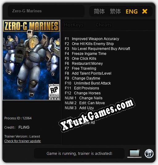 Zero-G Marines: Trainer +15 [v1.3]