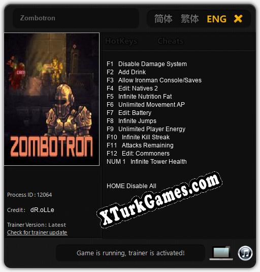 Zombotron: Trainer’ı (V1.0.41)