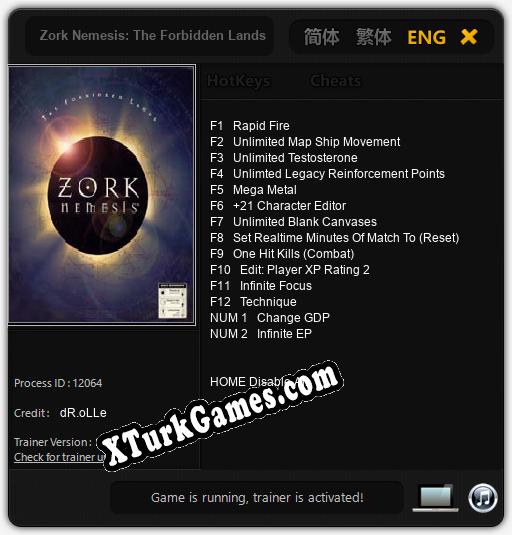 Zork Nemesis: The Forbidden Lands: Trainer +14 [v1.8]