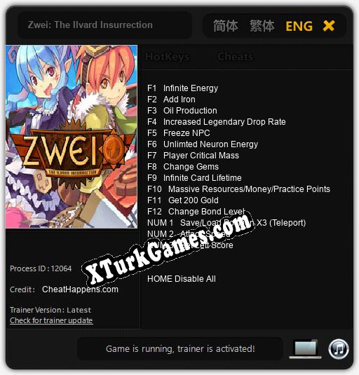 Zwei: The Ilvard Insurrection: Trainer’ı (V1.0.9)